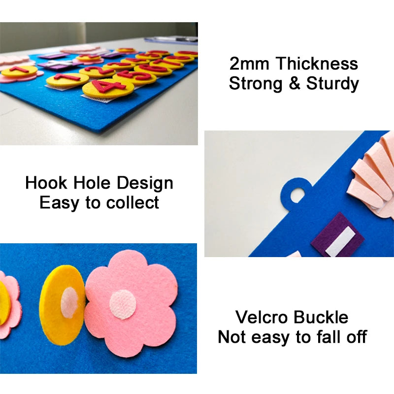 Juguetes Montessori para niños pequeños, números de dedos de fieltro, juguete de matemáticas, conteo, educación temprana, juego de aprendizaje para niños, inteligencia