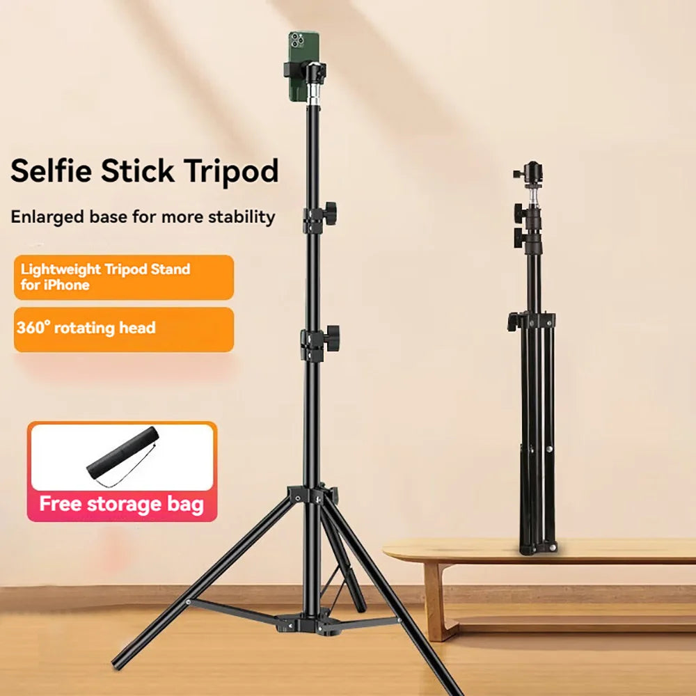 Support extensible de 170cm, hauteur réglable pour téléphone portable, trépied de Support en direct, enregistrement multifonctionnel, trépied d'atterrissage pour Selfie