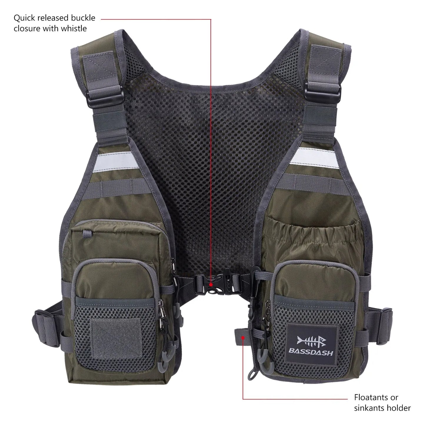 Bassdash-Glaçage de pêche à la mouche ultra léger pour hommes et femmes, sac de poitrine portable, taille unique, FV08