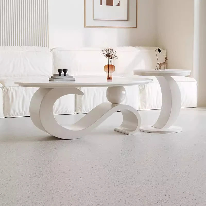 Table basse rétro milieu du siècle ovale — nordique, esthétique, classique, salon, meubles maison