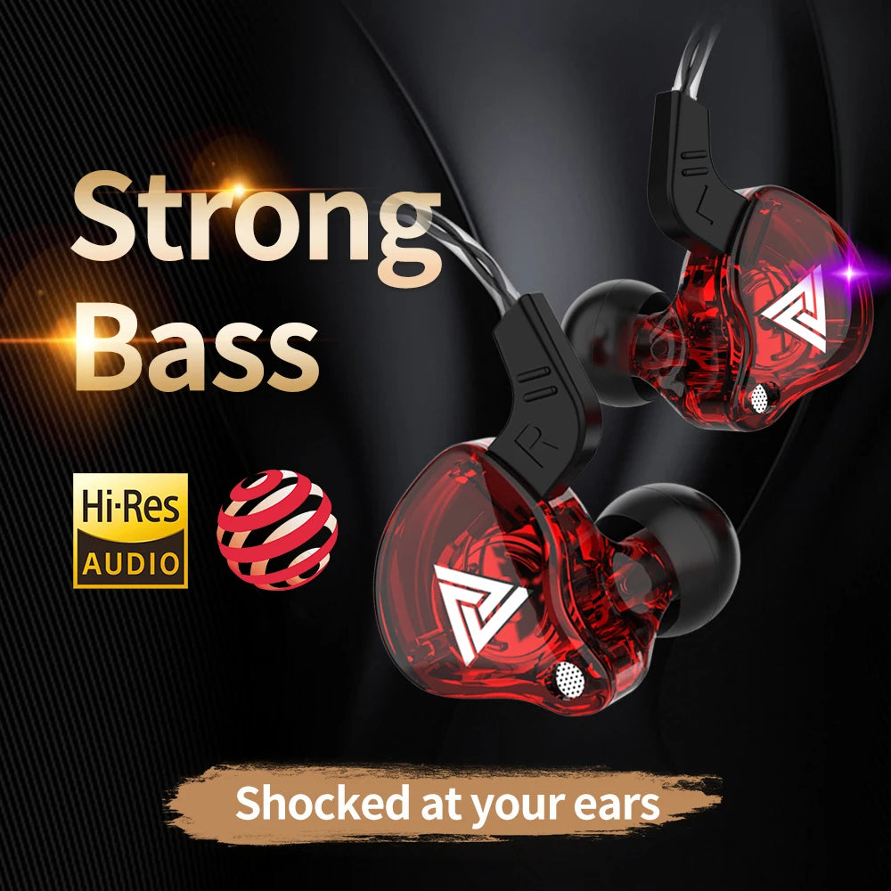 Original QKZ AK6 Copper Driver HiFi Wired Earphone 3.5MM Running Sports Headset Bass Stereo Headphone Music Earbuds In-ear with Mic
