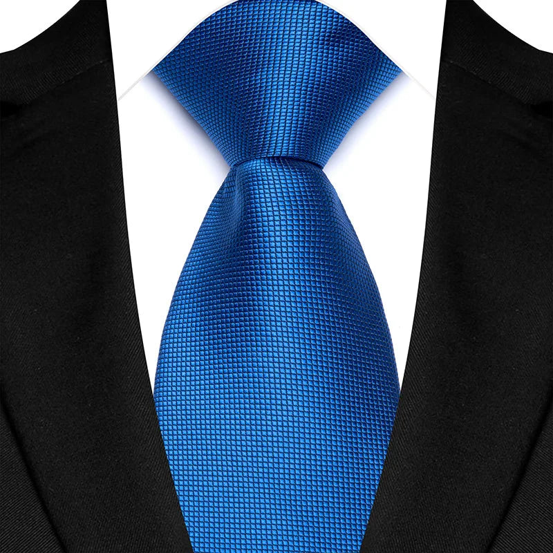 Corbata clásica de cachemira a rayas para hombre, 8 cm, Jacquard, de lujo, color azul real, accesorios, uso diario, regalo para fiesta de boda