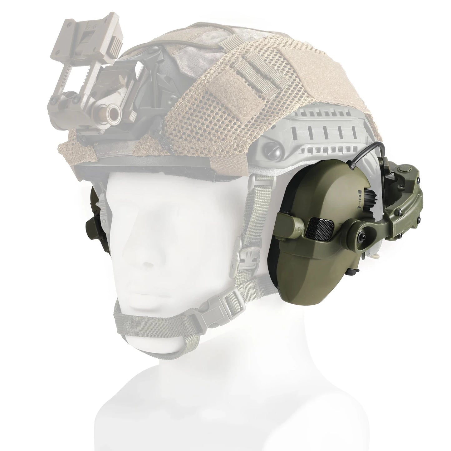 Casque tactique pour casque avec adaptateurs de montage sur casque sur Rail ARC-écoute antibruit pour le tir et la chasse, protège-oreilles
