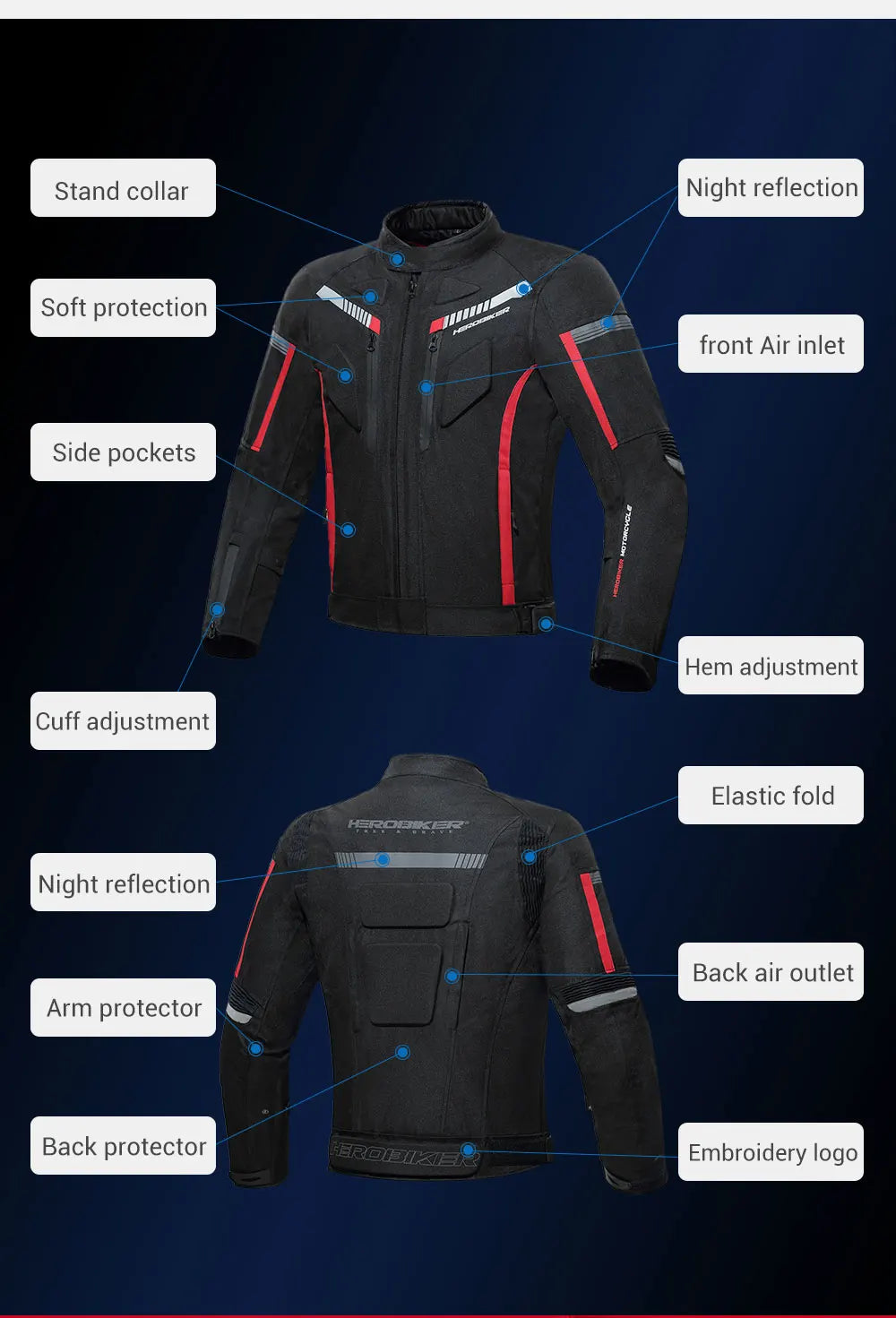 Veste de moto imperméable pour homme — veste de course, pantalon moto portable, protection EVA