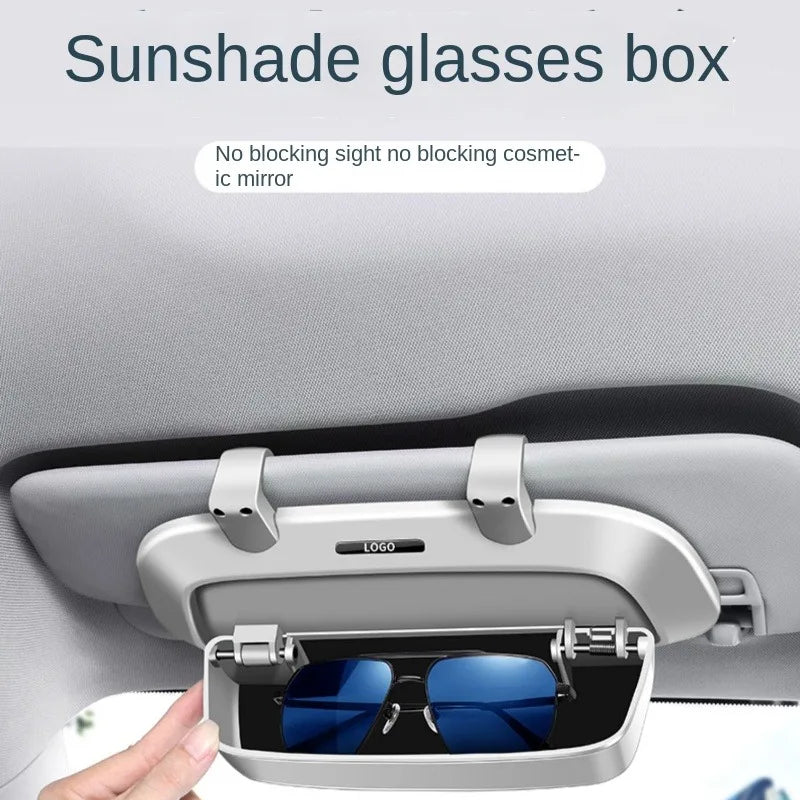 Étui à lunettes de voiture, pare-soleil, porte-lunettes de soleil de voiture multifonctionnel, clip à lunettes dans la voiture, boîte de rangement modifiée