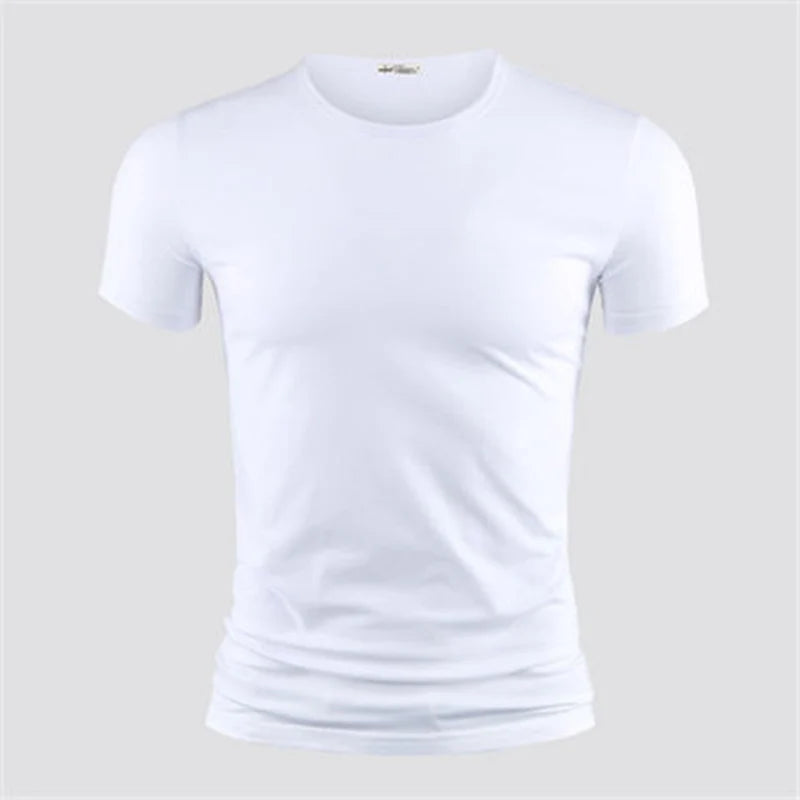 2026 hommes T-Shirt couleur Pure col en V à manches courtes hauts T-Shirts hommes T-Shirt collants noirs homme T-Shirts Fitness pour vêtements masculins