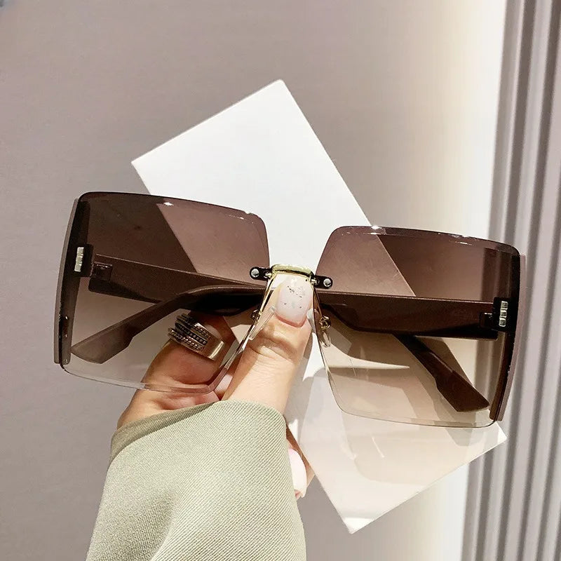 Style coréen classique noir grandes nuances carrées lunettes de soleil pour femmes hommes mode femmes lunettes de soleil avec Protection Uv