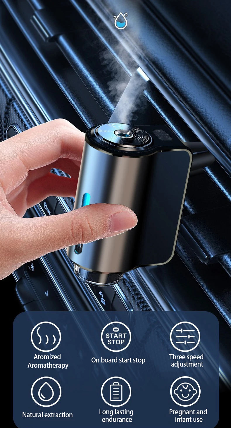 Diffuseur d'air électrique pour voiture, humidificateur d'arôme pour ventilation de voiture, brume d'aromathérapie, désodorisant pour enlever les odeurs, accessoires de voiture