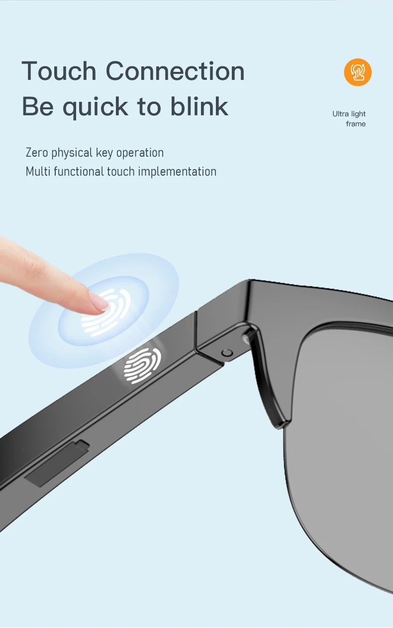 Lunettes de soleil intelligentes Bluetooth V5.3, casque d'appel pour Sports de plein air, technologie HIFI noire, Anti-touch UV pour hommes et femmes