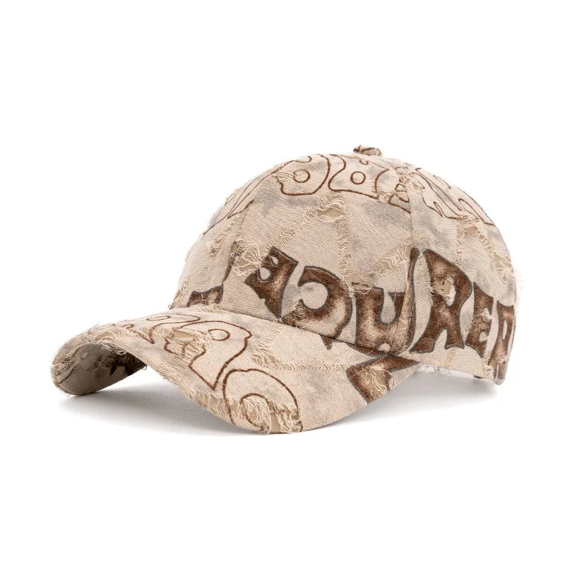 Gorra de béisbol marrón FS Fashion con letras para hombres, sombrero de lujo para mujeres, gorra de camionero informal, gorras streetwear de hip-hop, gorra de mujer
