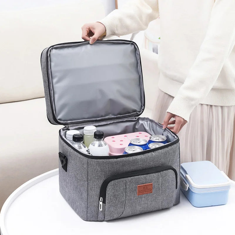 Sacs à déjeuner isothermes multifonctionnels à Double couche pour femmes et hommes, boîte à déjeuner de pique-nique de voyage de grande capacité avec bandoulière