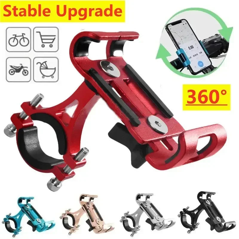 Support de téléphone de vélo en alliage d'aluminium, support antidérapant en métal pour moto, Clip GPS universel pour vélo