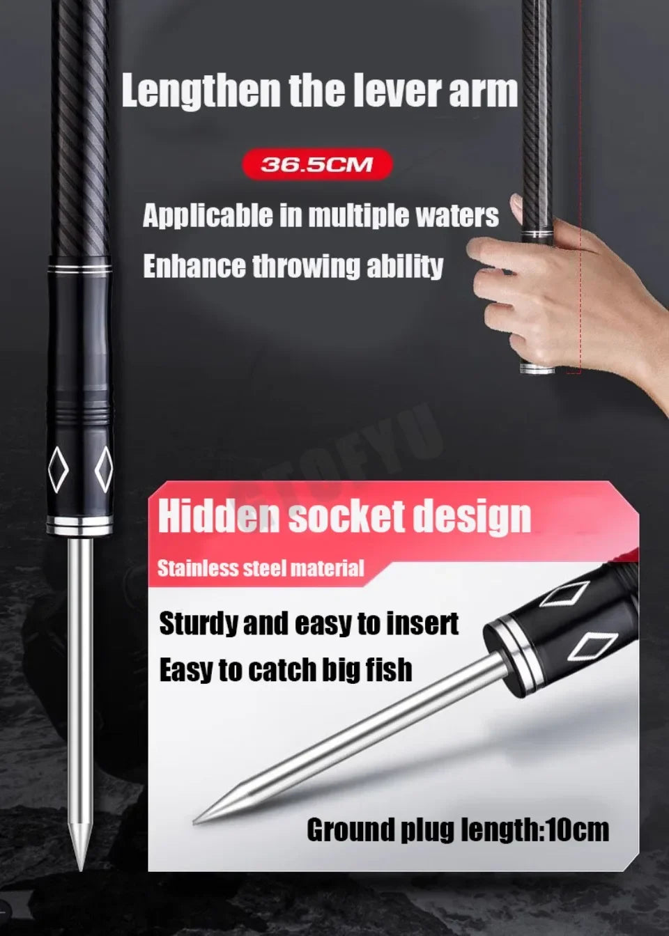2.1-4.5M canne à pêche télescopique carbone filature canne à pêche bateau eau salée eau douce plage roche Surfcasting Baitcasting canne