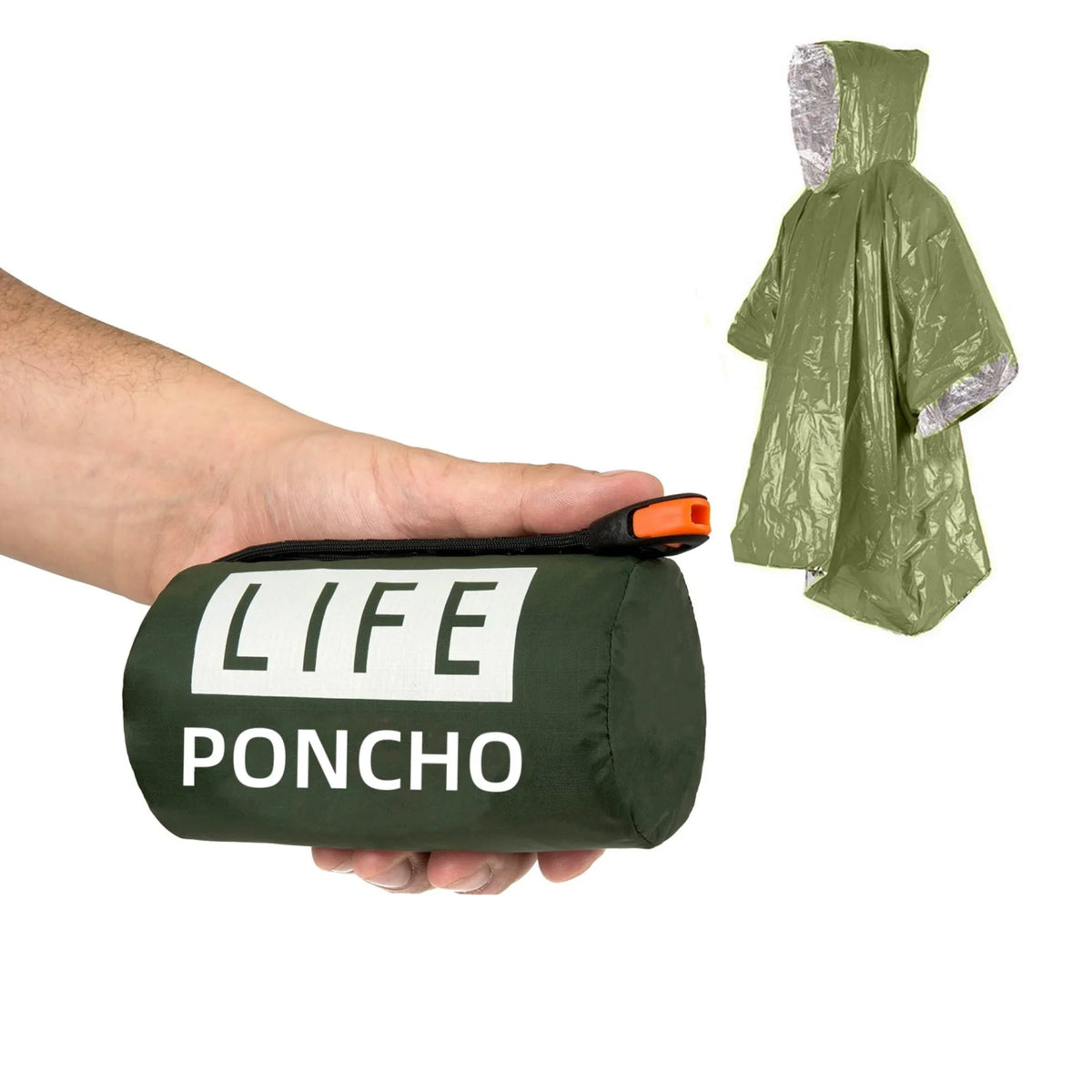 LIFE poncho de survie d'urgence Poncho de pluie couverture spatiale de survie thermique imperméable réfléchissant thermique imperméable pour le camping randonnée