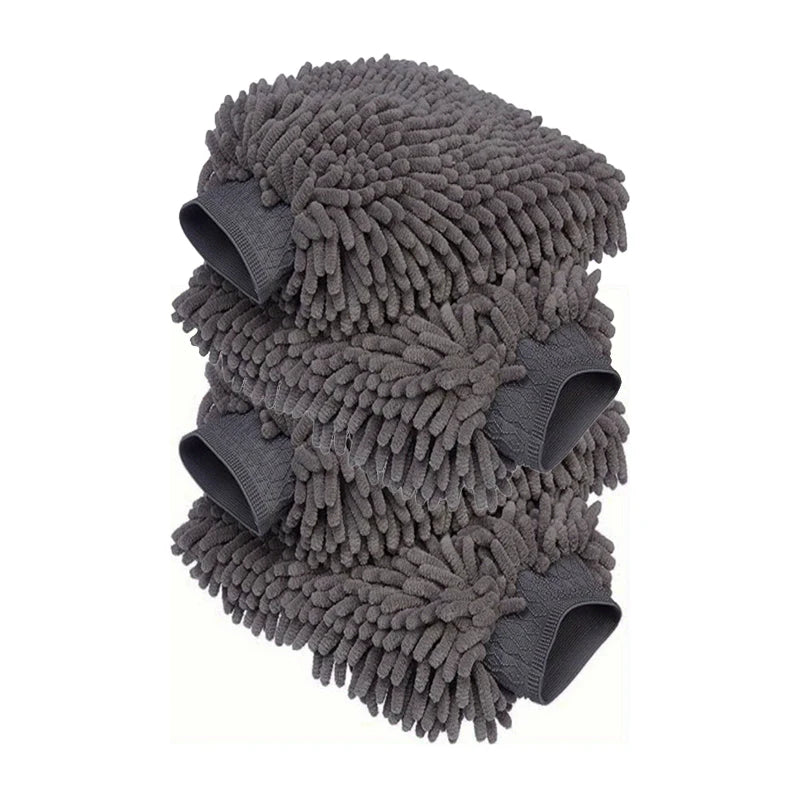 Guantes de lavado de coche de microfibra de chenilla, limpieza de arañazos, cuidado sin pelusa, manoplas suaves, plumero para vehículos de motor, accesorios para motor