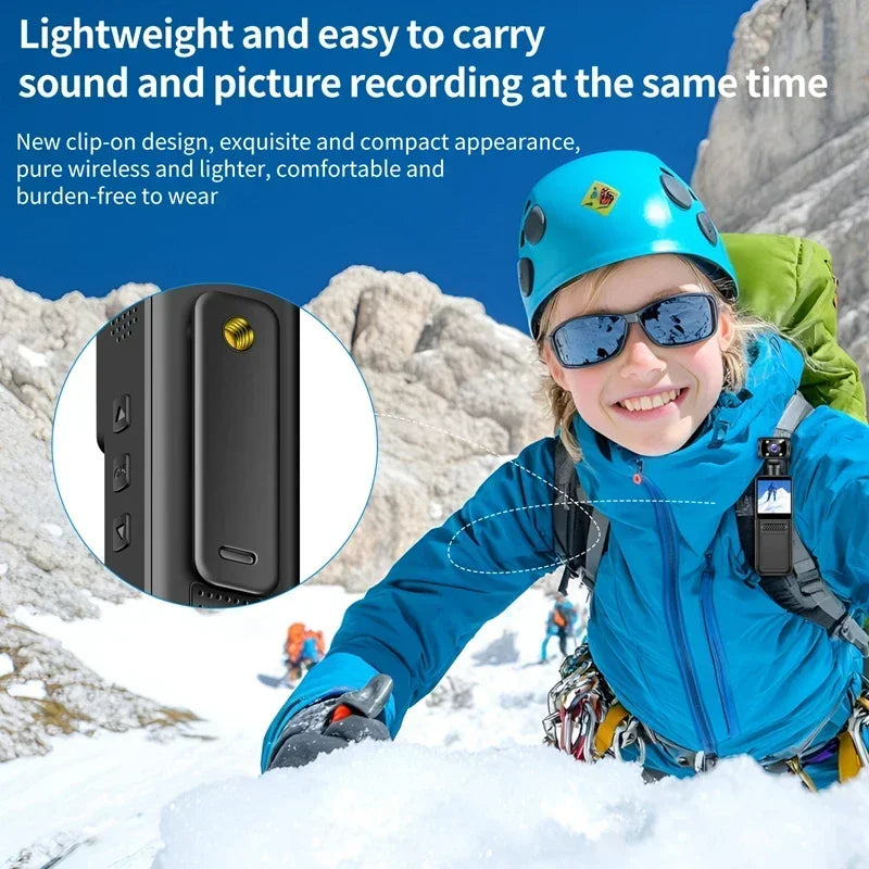 Cámara de bolsillo Lenovo 8K HD 2026New de 180° Mini cámara portátil giratoria, cámara de visión nocturna portátil, cámara deportiva para exteriores