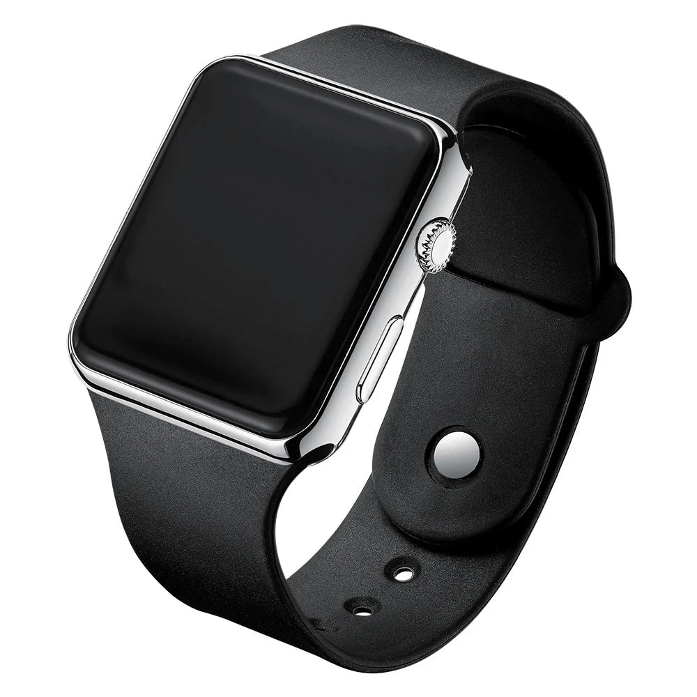 Reloj digital sencillo para hombres y mujeres, deportivo, de moda, electrónico, LED, correa de silicona negra, reloj de hombre informal, Reloj Hombre