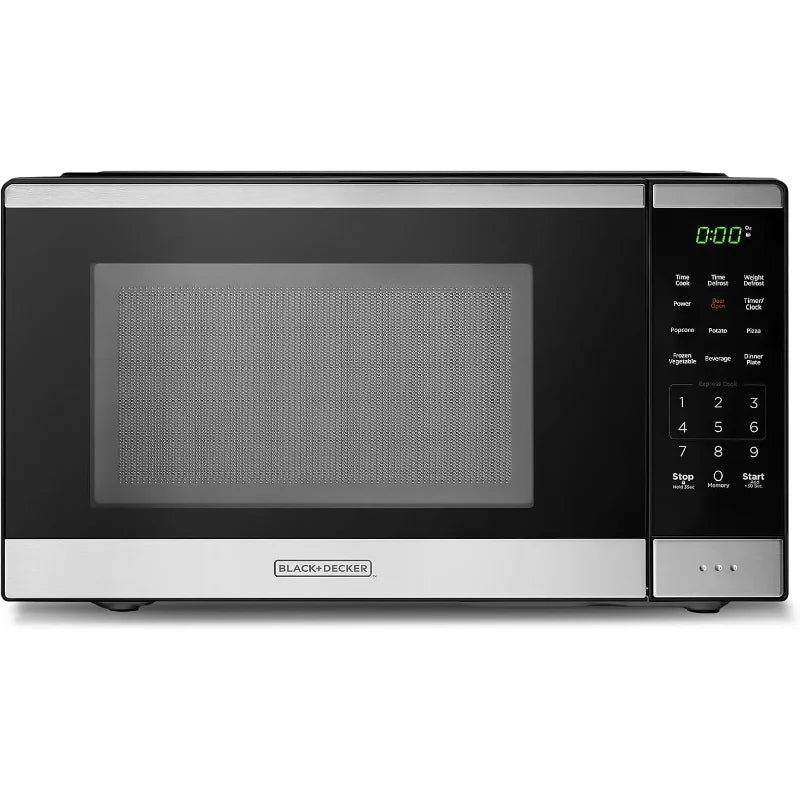 Microondas de encimera BLACK+DECKER de 0,9 pies cúbicos, 6 menús automáticos, bloqueo infantil, 10 niveles de potencia, inicio con un solo toque, panel digital
