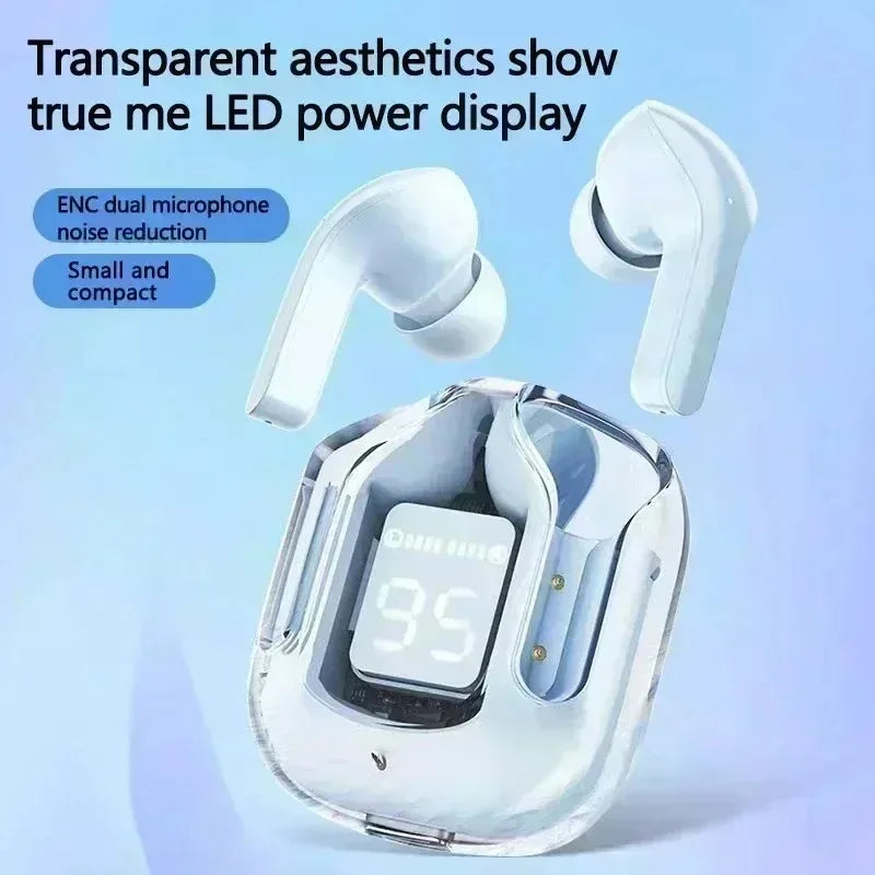 Auriculares Bluetooth inalámbricos transparentes originales T2 TWS con sonido HIFI, calidad Bluetooth para todos los smartphones