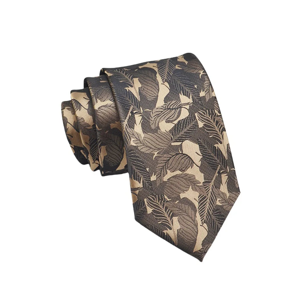 Corbata de jacquard de alta calidad para hombre, diseño floral de 8 cm, accesorios de corbata para uso diario, camisa, traje, corbata, regalos para fiestas de boda, corbata
