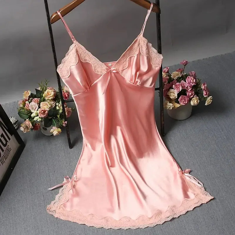 Lencería sexy de encaje con retazos, camisón de seda para boda, ropa de dormir, camisón, ropa de mujer, camisones, ropa de dormir sexy