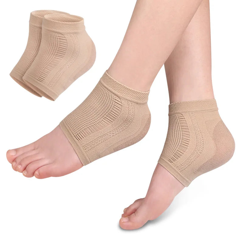 Protector de talón de malla de silicona de gel, calcetines de talón, fundas para los pies, hidratantes, antidesgaste, antigrietas, calcetines cortos, almohadillas de cubierta de talón.