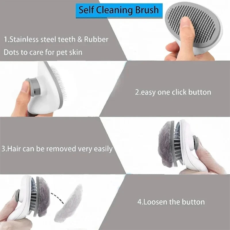Peigne autonettoyant pour animaux de compagnie, brosse pour chat, épilation pour animaux de compagnie SlUNICEF, brosses de toilettage pour chats, accessoires pour chiens