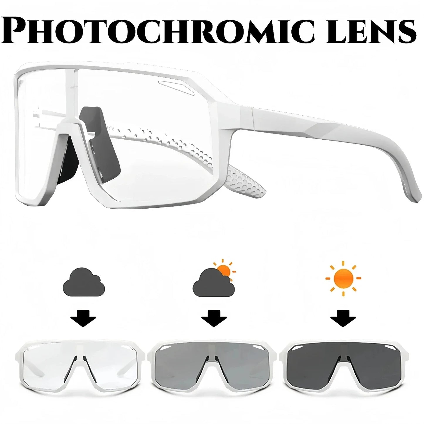 Photochromic Cycling Glasses Sports Bike Sunglasses Men Women MTB Bicycle Eyewear Baseball Softball Sunglasses