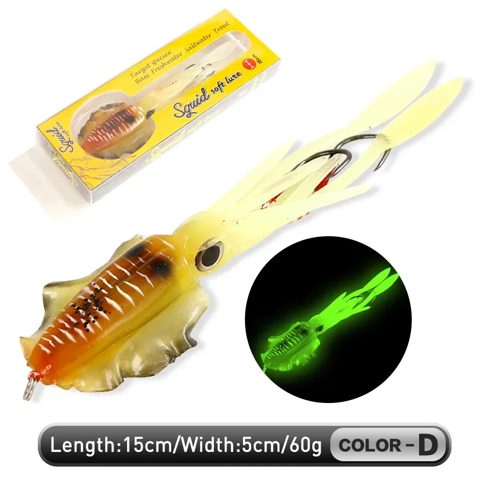 ZUKIBO-Appât souple pour la pêche au calmar, leurre de pêche à la traîne, gabarits de tête de poulpe, gabarit de calmar UV Shoous pour la pêche en bateau de haute mer, appâts Wobblers, 60g