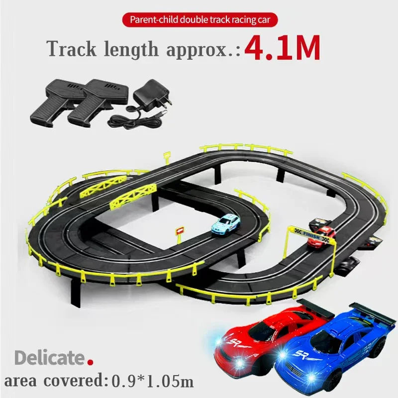 Voiture électrique 1/43, Double piste de course, jouet, Circuit Autorama, Voiture télécommandée, fente ferroviaire électrique, jouet de voiture de course