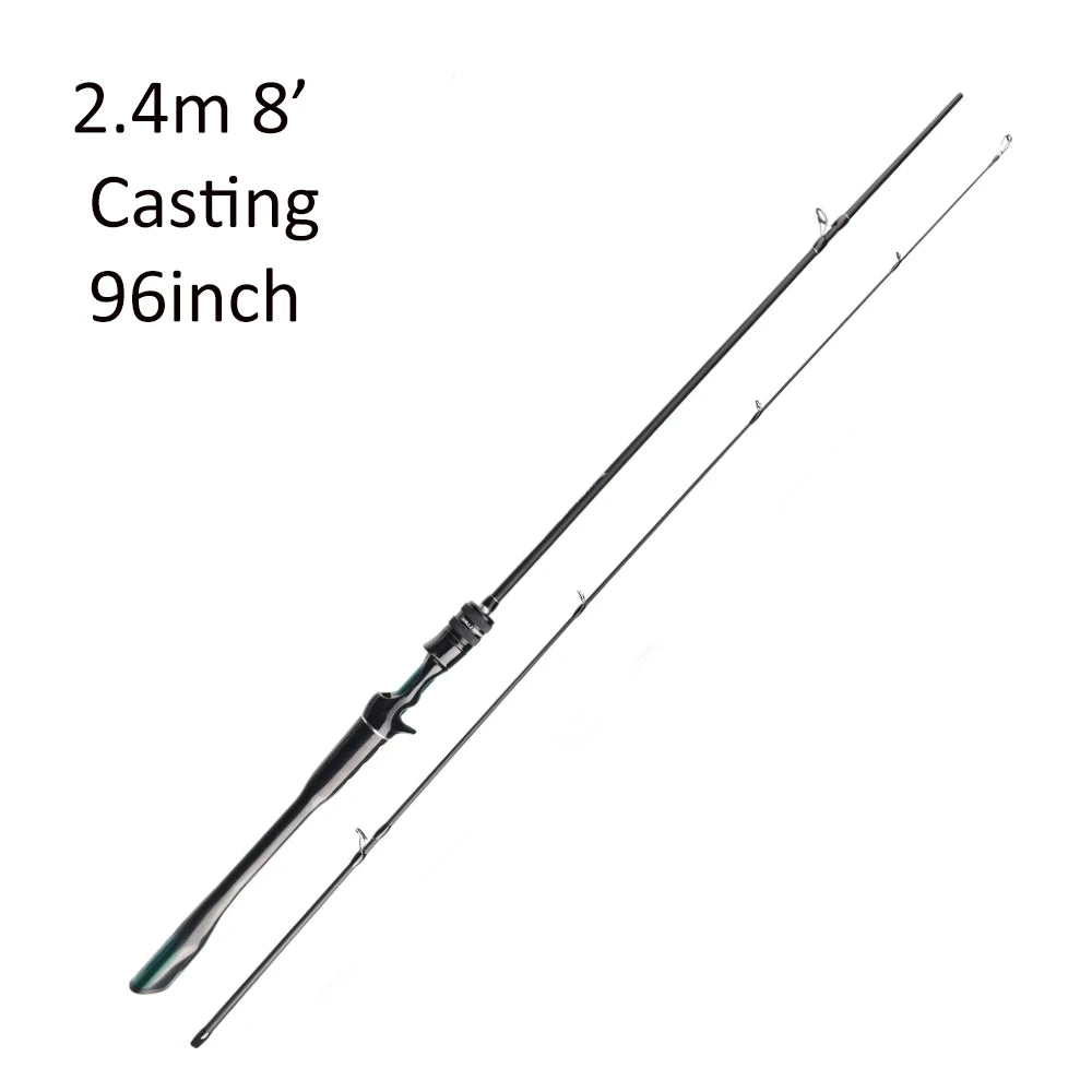 FISHINGFANS ORCA lumière moyenne ML puissance haute teneur en carbone mer eau douce basse conique arrondi côtelé tige de pêche en croisement