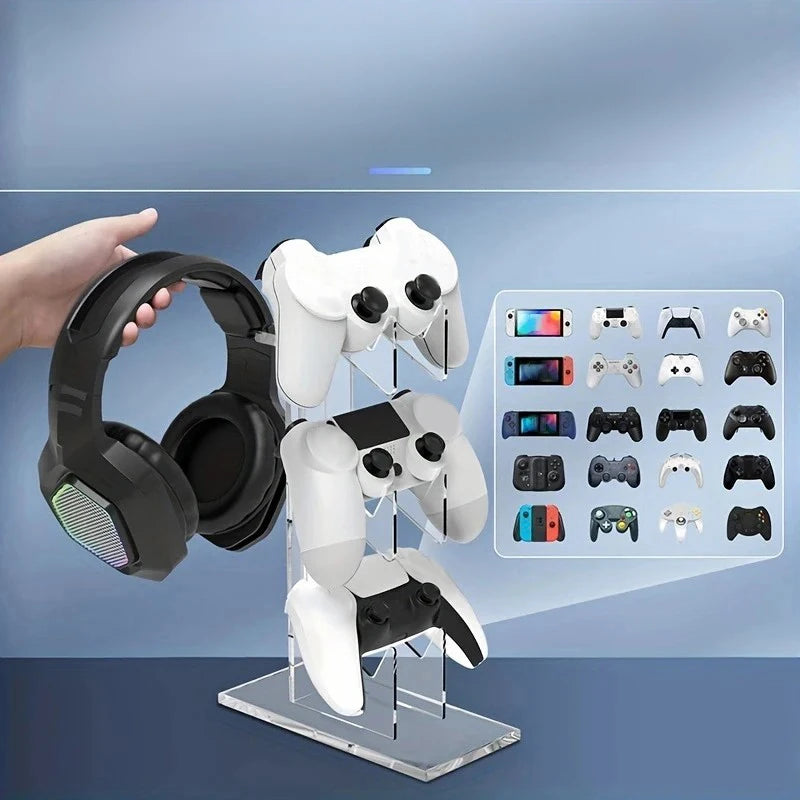 Soporte universal de mando de 3 capas, soporte de teléfono de sauna, accesorios de juego para PS5, soporte de almacenamiento PS4, negro, blanco, transparente