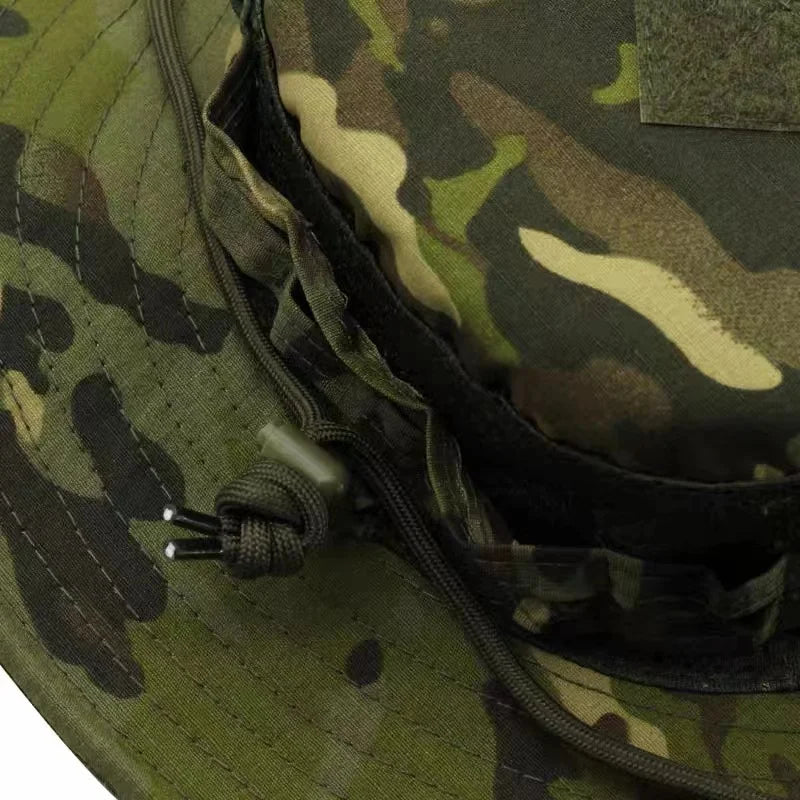 Nouveau 2026 Casquette Bob Camouflage Multicam avec Poche Carrée pour Passionnés de Tactique, Chapeau de Soleil pour Pêche, Randonnée et Activités de Plein Air