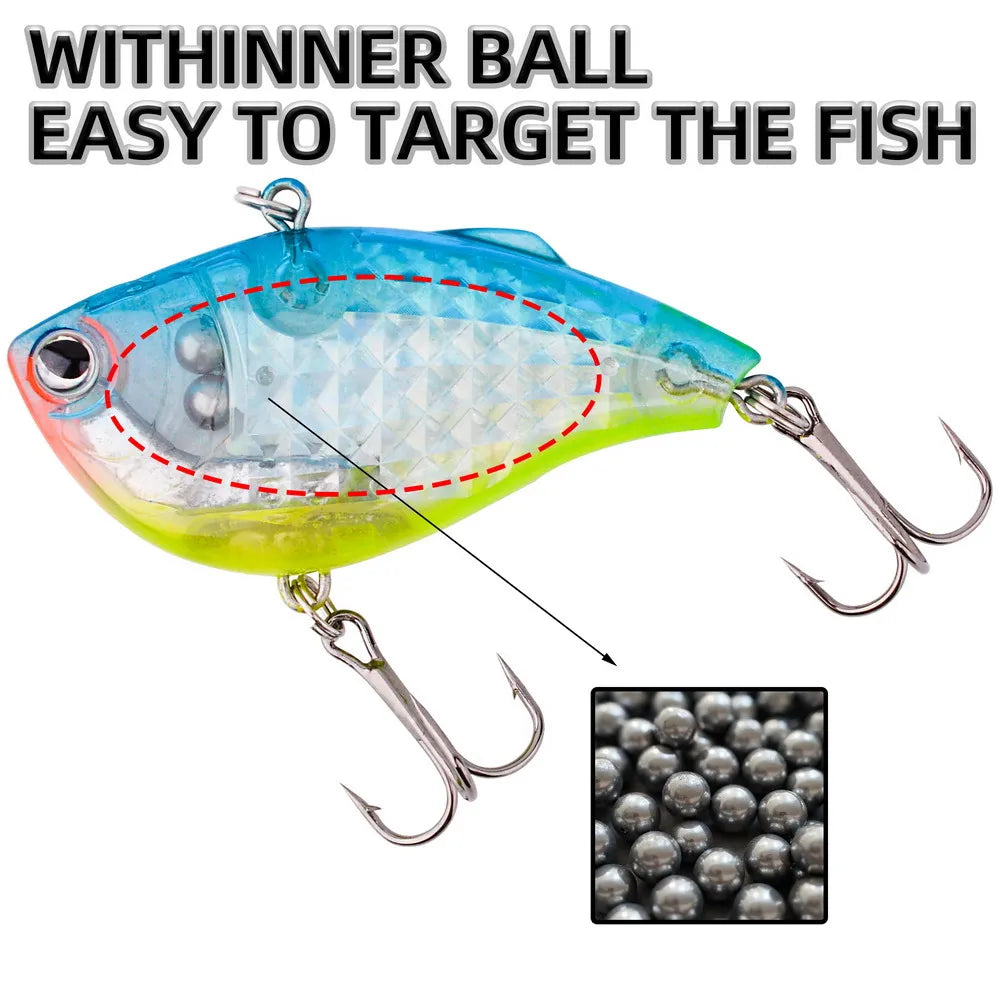 Aorace 1 PC VIB leurres de pêche 15g 6 cm appât dur artificiel coulant manivelle Wobber matériel de pêche avec hameçons triples
