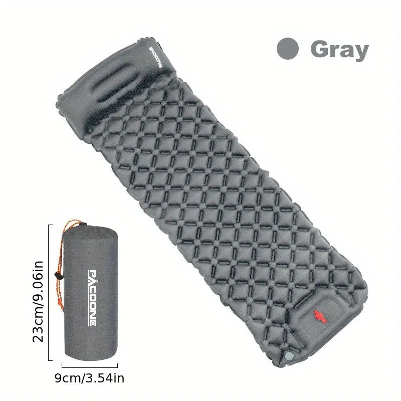 PACOONE – matelas gonflable de type presse pour Camping, imperméable à l'humidité, coussin de couchage d'extérieur, tapis d'air de plage, tente, coussin de voyage