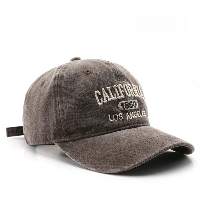 Men Women Embroidered Letter Baseball Cap Vintage Fashion Solid Adjustable Outdoor Sports Snapback Hat Distressed Gorras