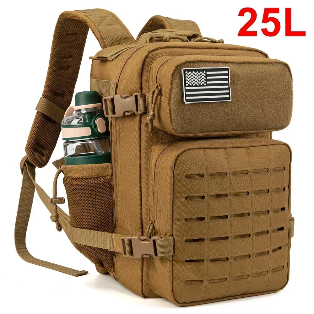 Sac à Dos Tactique Plein Air 25L/45L Homme Femme — Randonnée École Porte-Bouteille