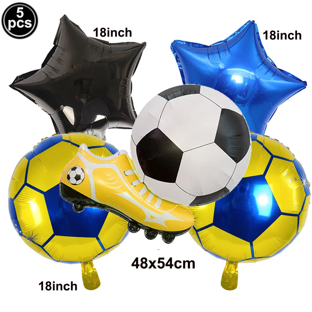 Ballons Aluminium Thème Football — Décoration Fête Anniversaire & Baby Shower Enfant