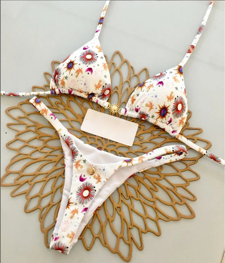 Nouveau Bikini femmes maillot de bain plage vacances maillots de bain imprimé léopard Sexy Bikini ensemble maillots de bain maillot de bain string maillot de bain Biquinis