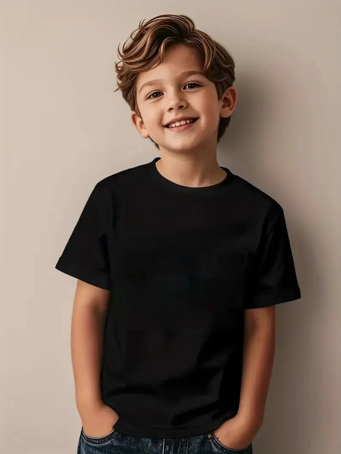 T-shirt enfant garçon fille 2026 — imprimé ville, manches courtes, style mignon, décontracté sport