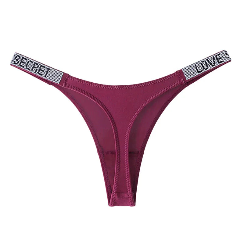 Culotte Taille Basse Strass & Diamants — String Sport Femme S-XL