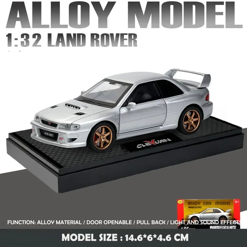 Simulación 1:32 Subaru Impreza WRX 22B STI Modelo de coche modificado de aleación de metal fundido a presión Coche en miniatura Regalo de cumpleaños para niños