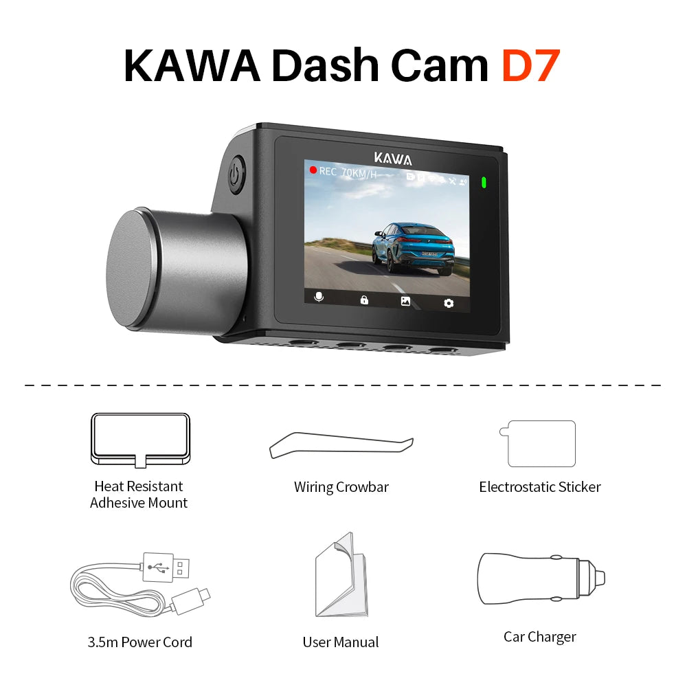Dashcam 4K Avant & Arrière WiFi6 — Commande Vocale Enregistreur Application