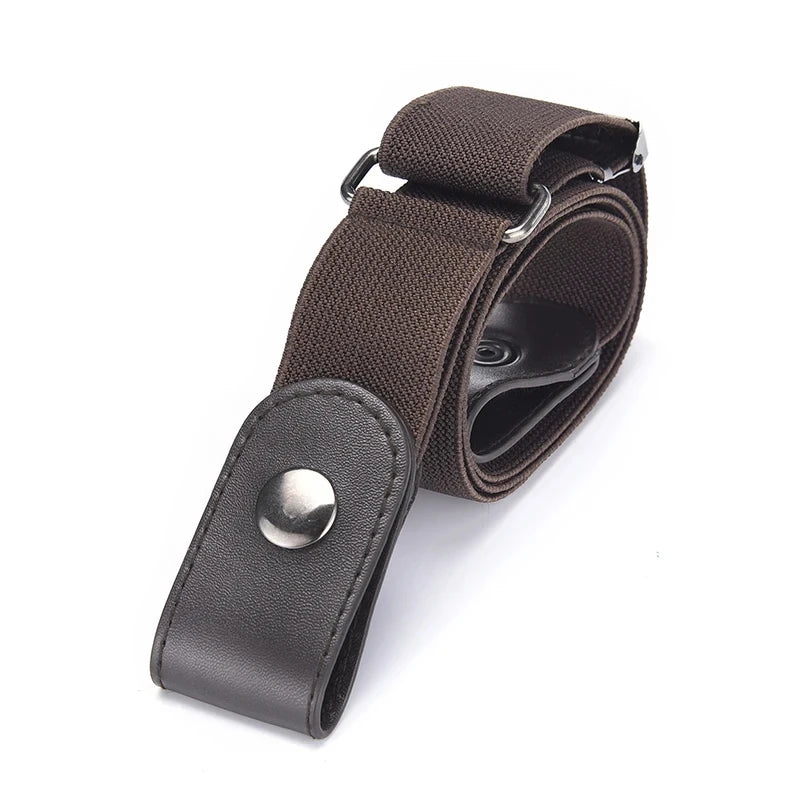 Buckle-free belt for jeans, dresses, stretchy elastic buckleless waist belt for women/men, no bulge, no hassle, 1 piece