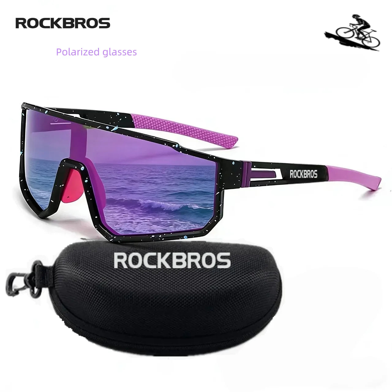 Lunettes de cyclisme surdimensionnées coupe-vent colorées — sport extérieur, homme