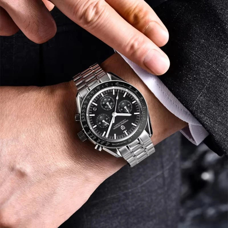 PAGANI DESIGN 2025 New Moon Watches for Men Luxury Quartz Watch Men Chronograph VK63 Men's Gifts AR Sapphire Mirror Luminous Clock
