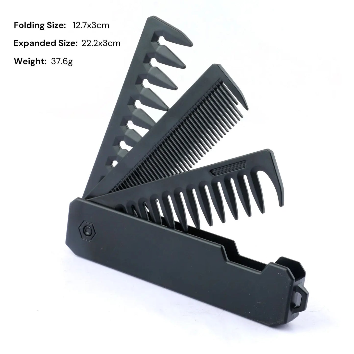 Nouveau 1/2/3 en 1 peignes pliants de poche en plastique à dents larges tête d'huile peigne barbe peignage barbier tondeuse peigne Salon outils de coiffure