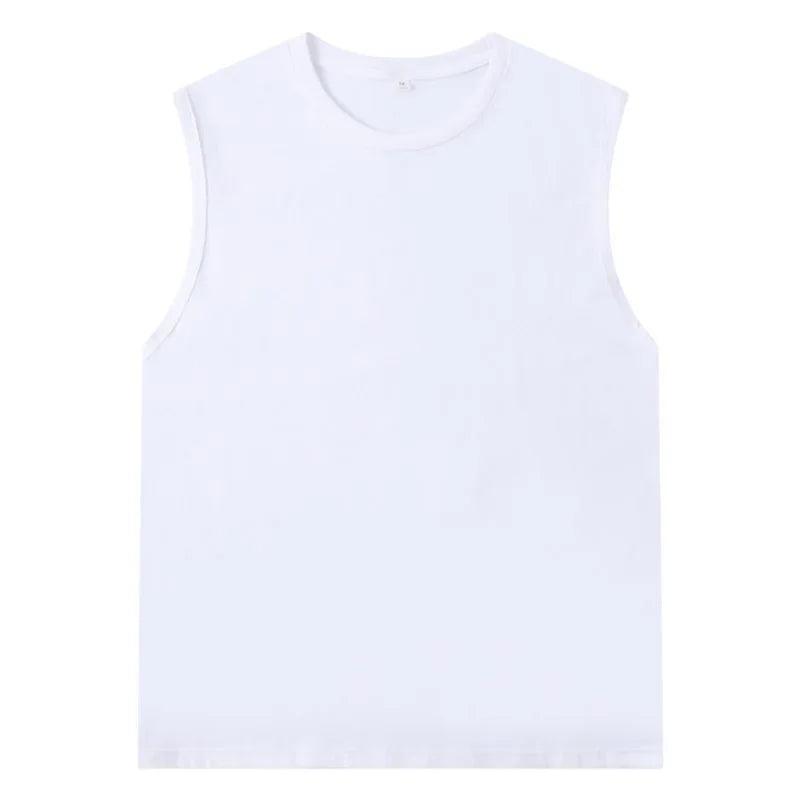 Nouveau débardeur basique en coton solide 180g pour homme 2026 – T-shirt sans manches Athleisure Fitness Décontracté pour homme