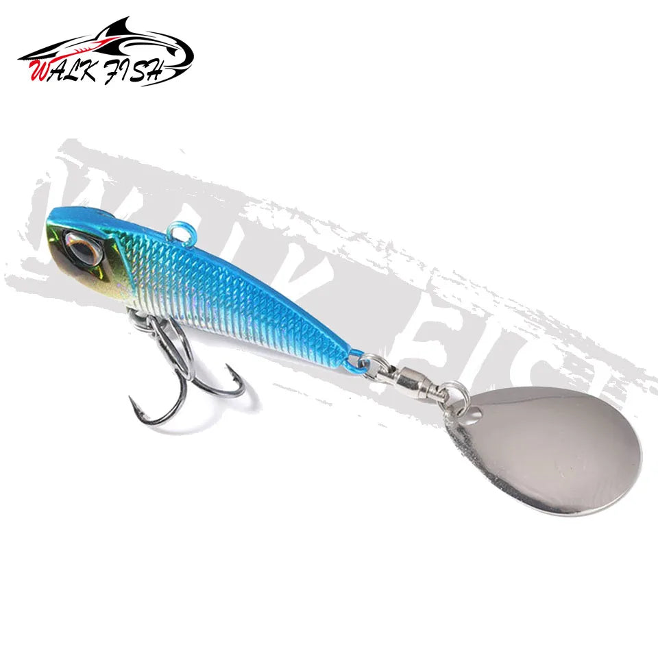 WALK FISH 7g 11g 15g 21g Spinner appât métal VIB leurre de pêche queue rotative Vibration paillettes japon Wobbler pêche à la traîne appât Pesca