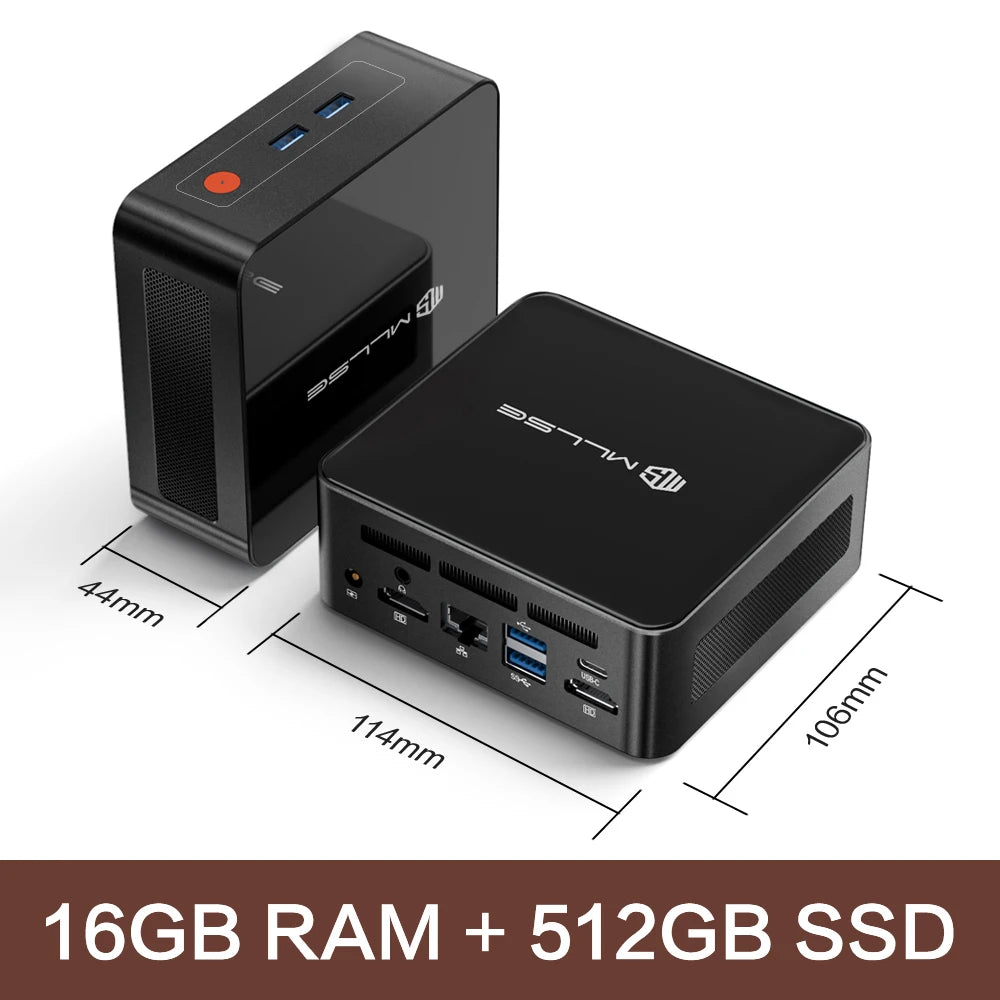 Mini PC MLLSE G1, AMD Ryzen5 5500U, DDR4 16 Go de RAM, SSD 512 Go, WiFi5, BT4.2, Windows 11 Pro, ordinateur de bureau miniature pour le jeu et le travail